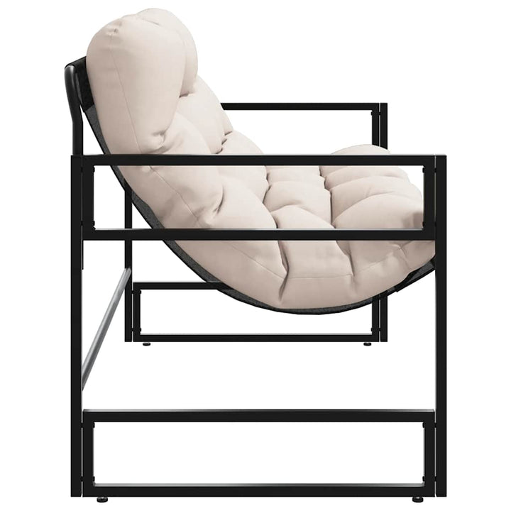 havebænk med hynde 113 cm stål gråbrun