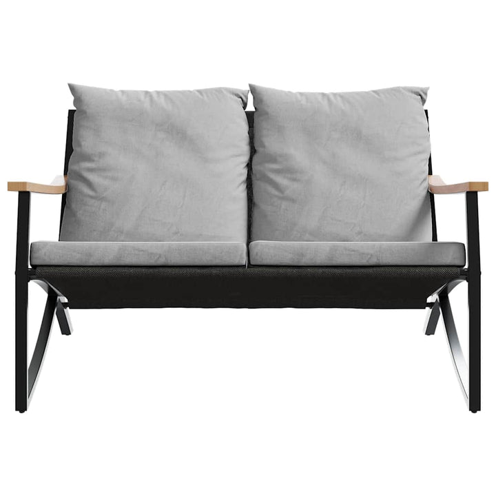 havebænk med hynder 120 cm stål sort