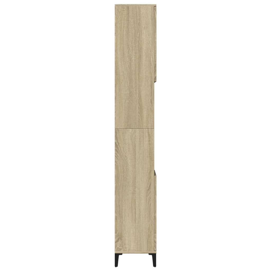 badeværelsesskab 30x30x190 cm konstrueret træ sonoma-eg