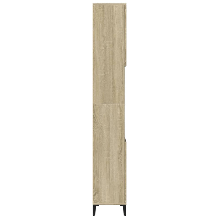 badeværelsesskab 30x30x190 cm konstrueret træ sonoma-eg