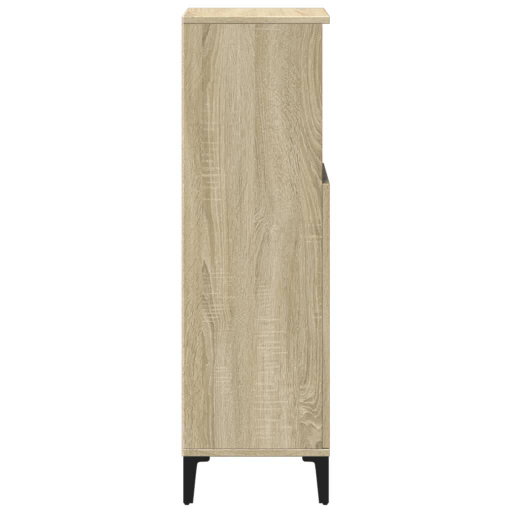 badeværelsesskab 30x30x100 cm konstrueret træ sonoma-eg