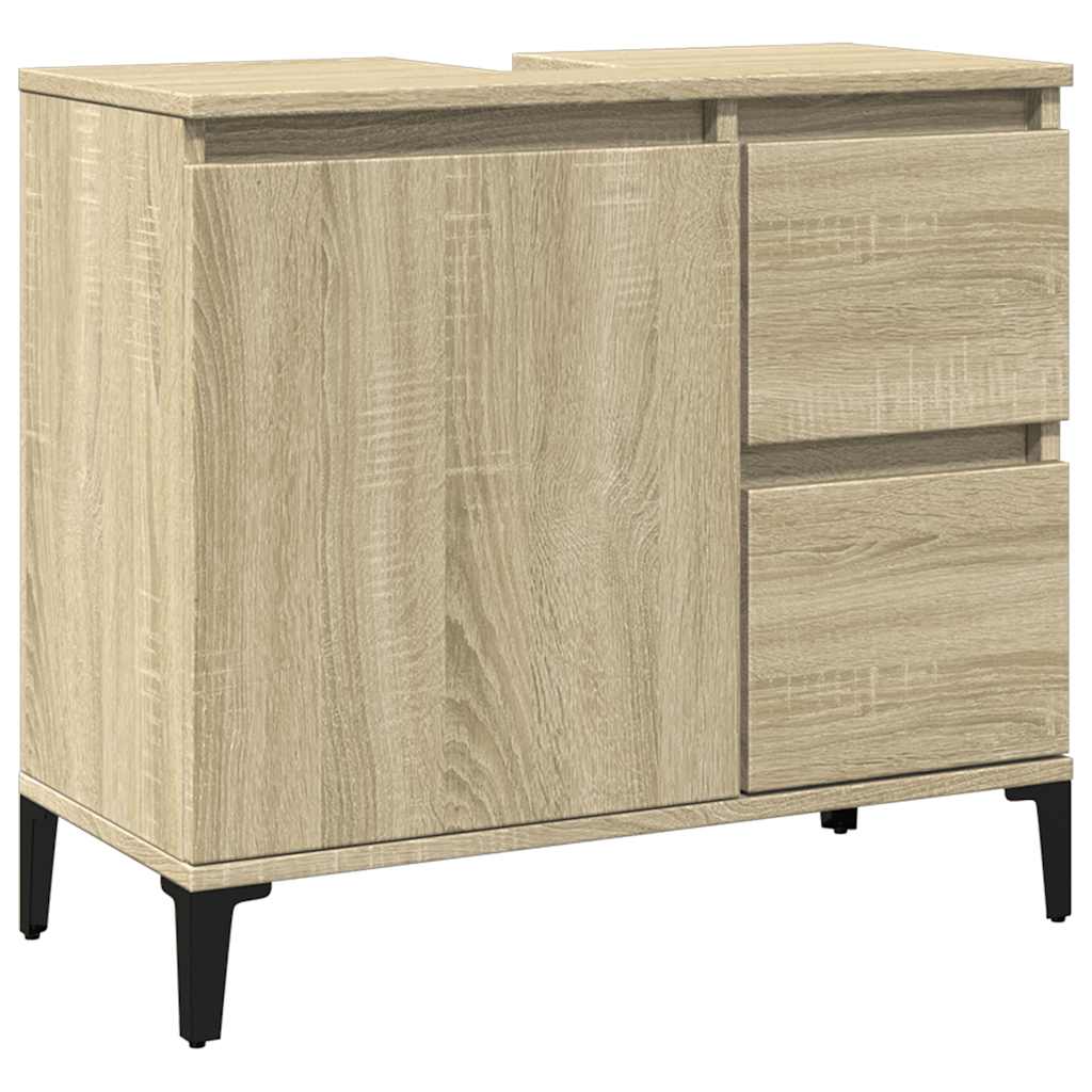 badeværelsesskab 65x33x60 cm konstrueret træ sonoma-eg