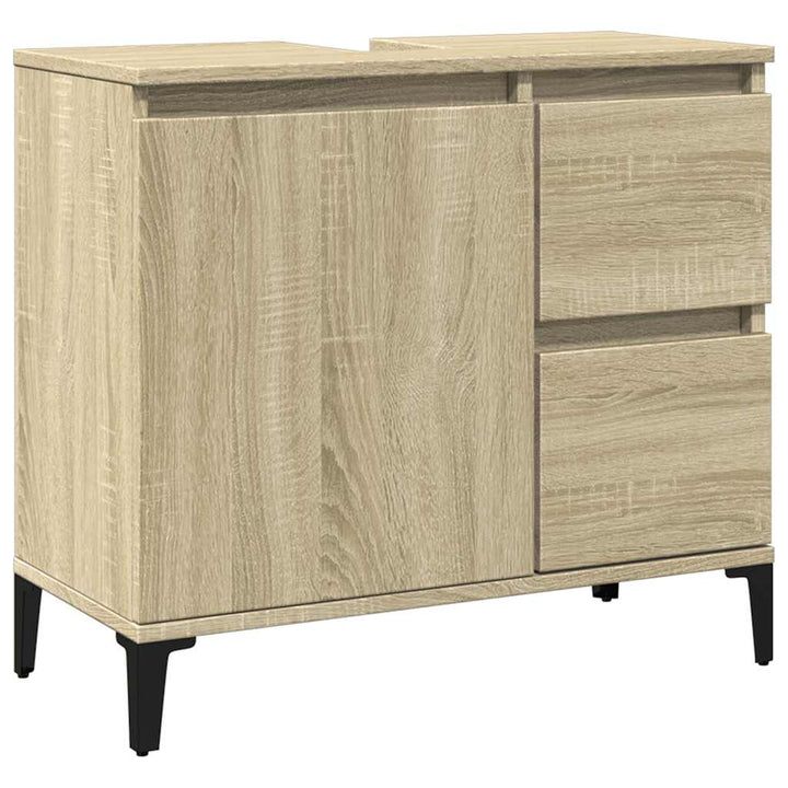 badeværelsesskab 65x33x60 cm konstrueret træ sonoma-eg