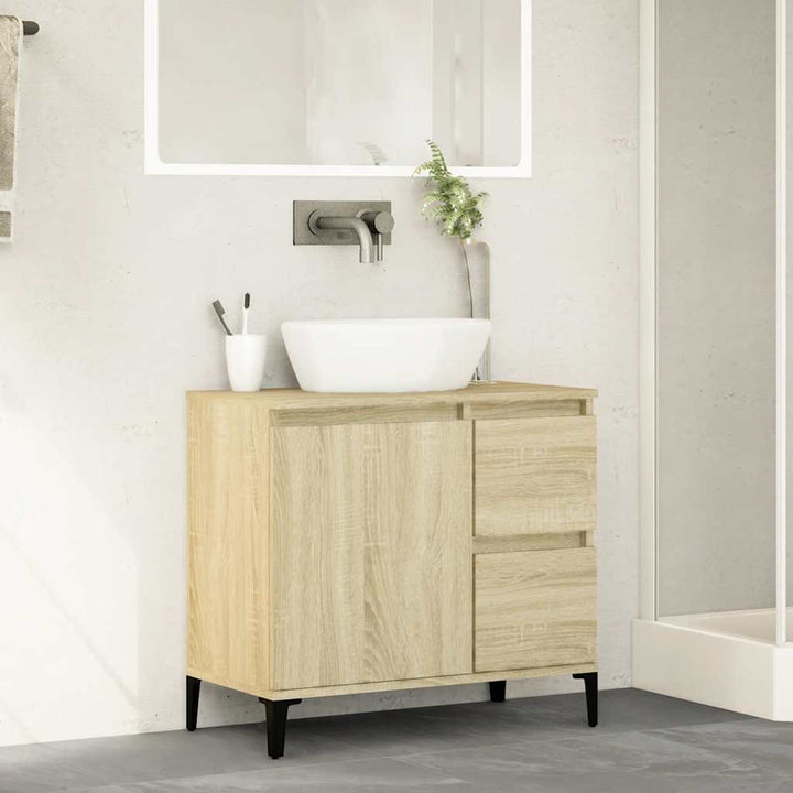 badeværelsesskab 65x33x60 cm konstrueret træ sonoma-eg