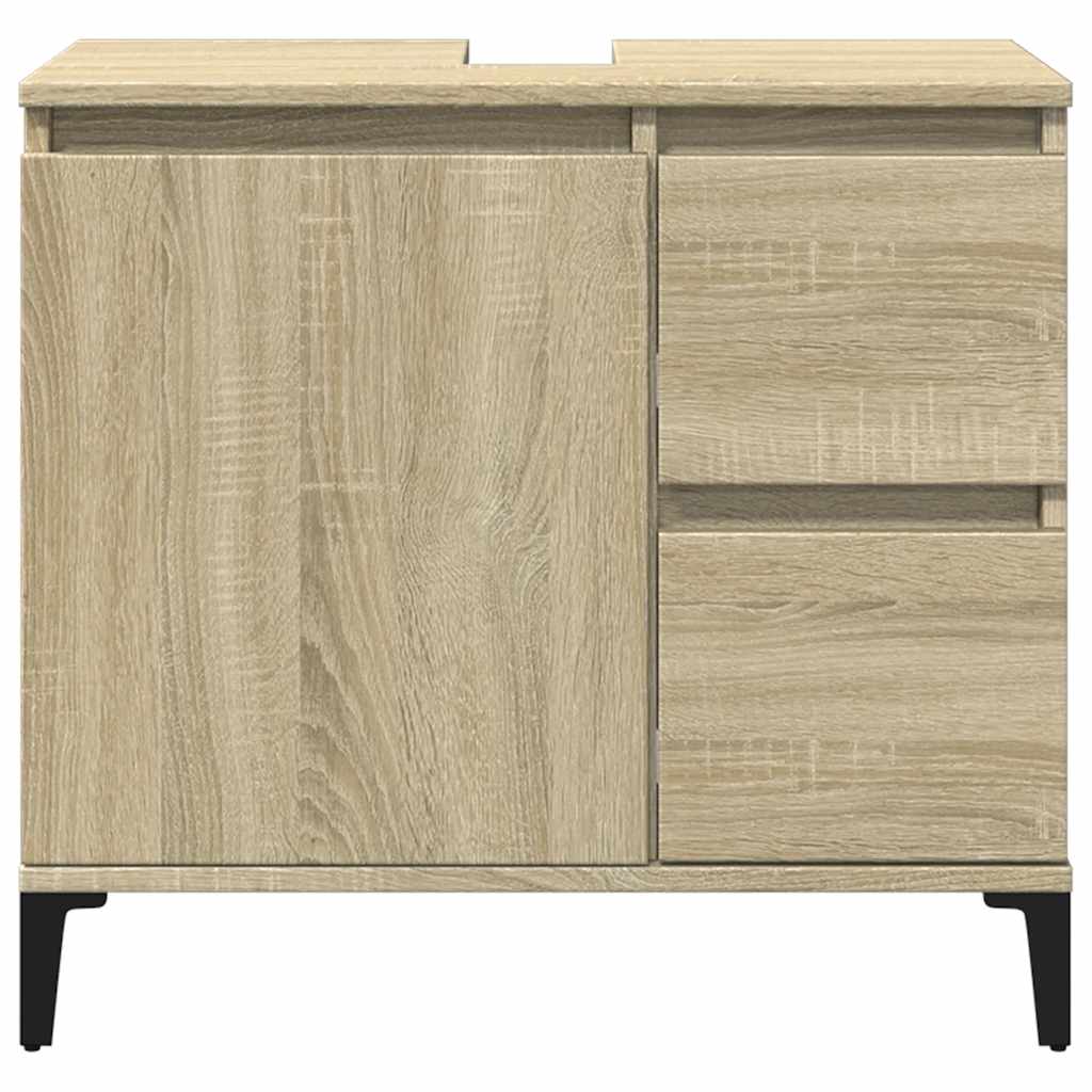 badeværelsesskab 65x33x60 cm konstrueret træ sonoma-eg