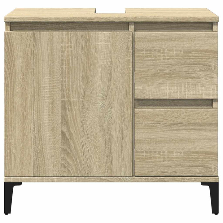 badeværelsesskab 65x33x60 cm konstrueret træ sonoma-eg