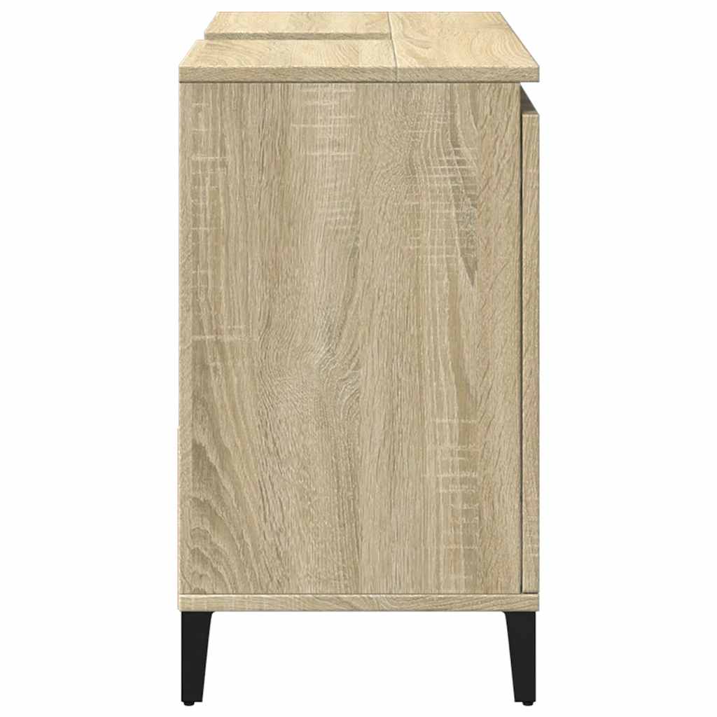 badeværelsesskab 65x33x60 cm konstrueret træ sonoma-eg