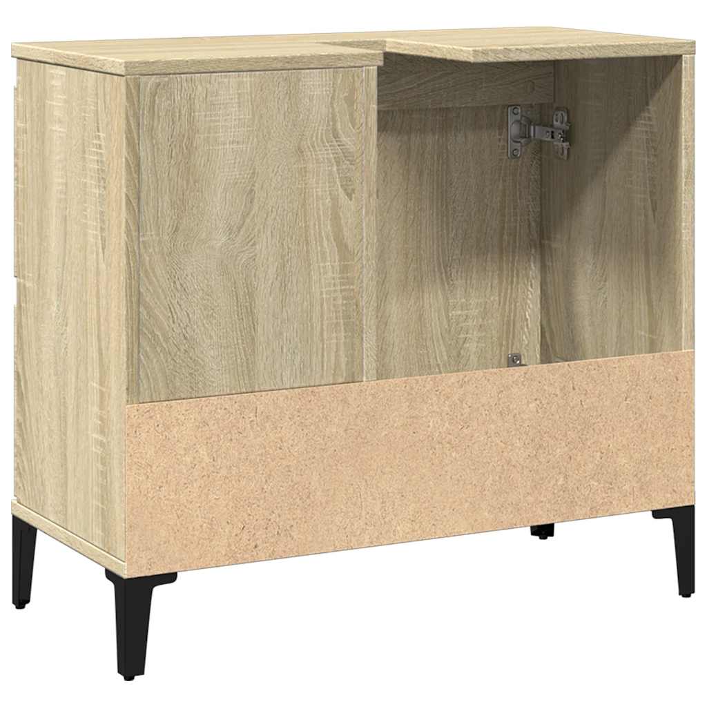 badeværelsesskab 65x33x60 cm konstrueret træ sonoma-eg