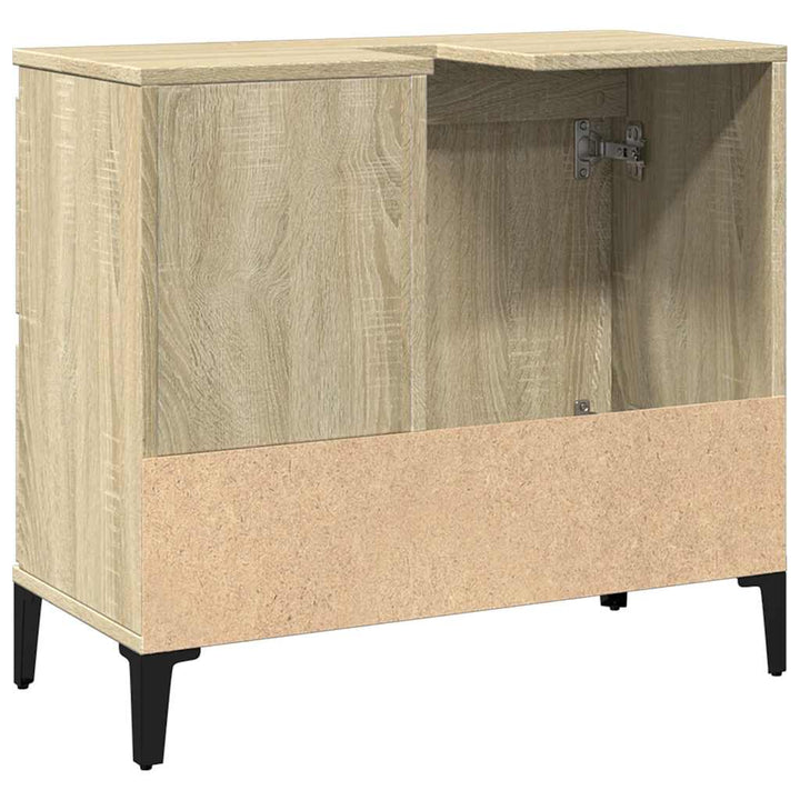 badeværelsesskab 65x33x60 cm konstrueret træ sonoma-eg