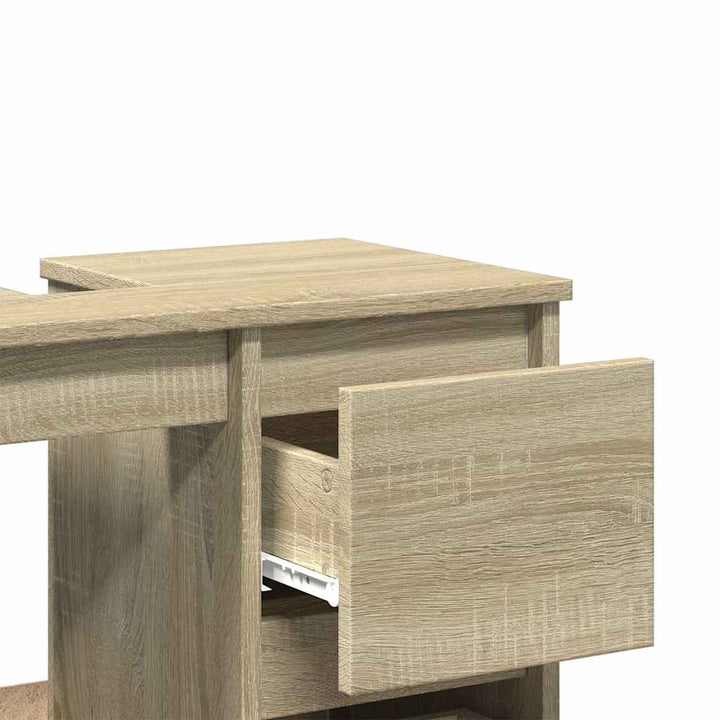 badeværelsesskab 65x33x60 cm konstrueret træ sonoma-eg