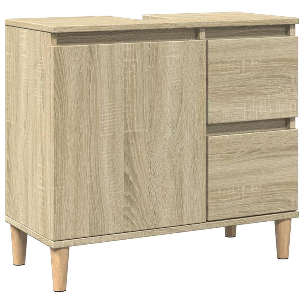 badeværelsesskab 65x33x60 cm konstrueret træ sonoma-eg