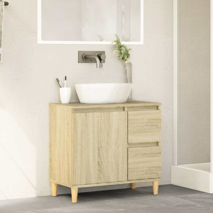 badeværelsesskab 65x33x60 cm konstrueret træ sonoma-eg