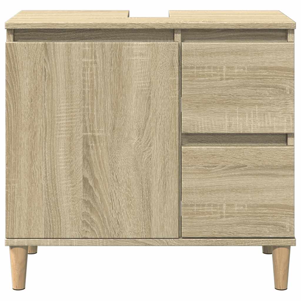 badeværelsesskab 65x33x60 cm konstrueret træ sonoma-eg
