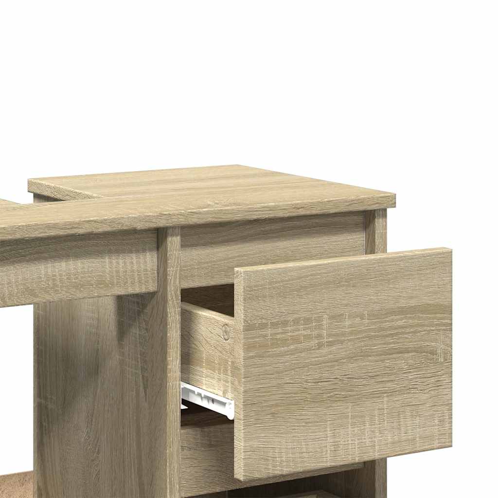 badeværelsesskab 65x33x60 cm konstrueret træ sonoma-eg