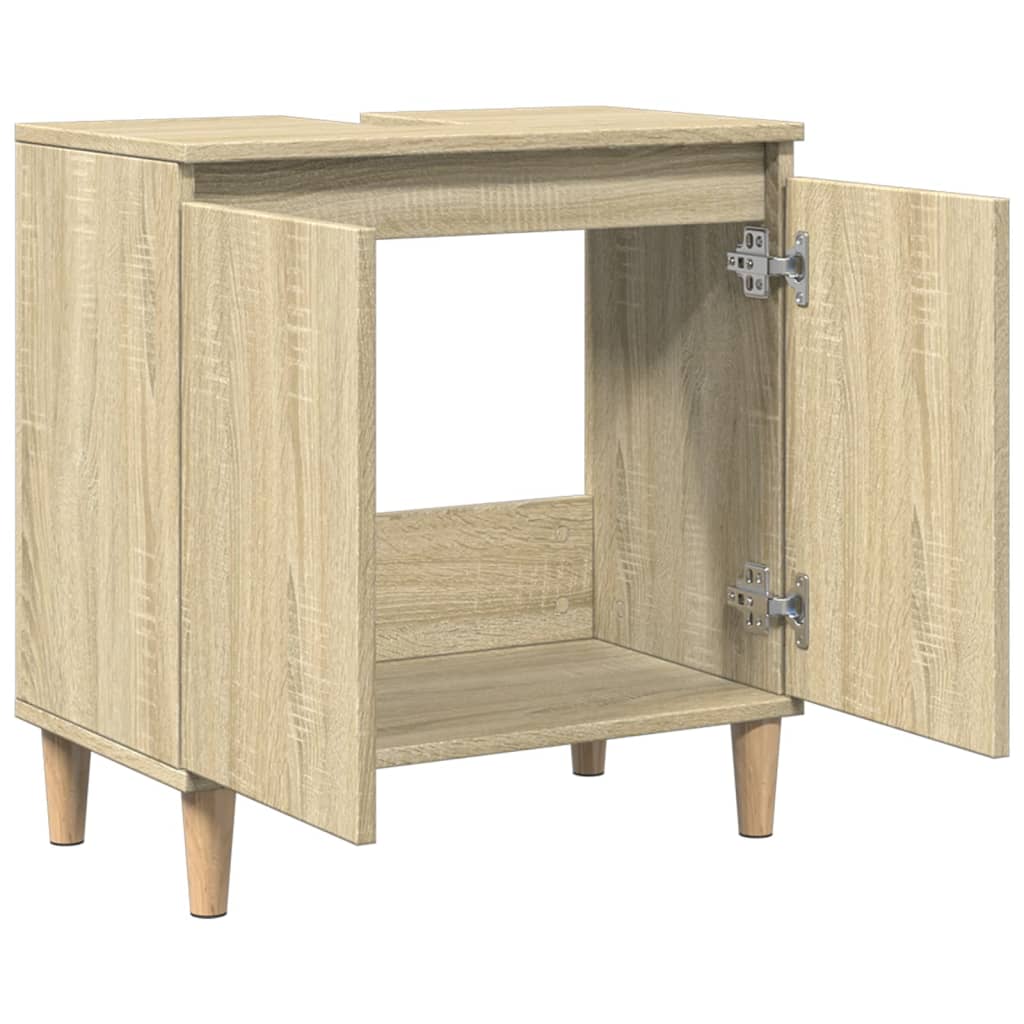 underskab til håndvask 58x33x60 cm konstrueret træ sonoma-eg