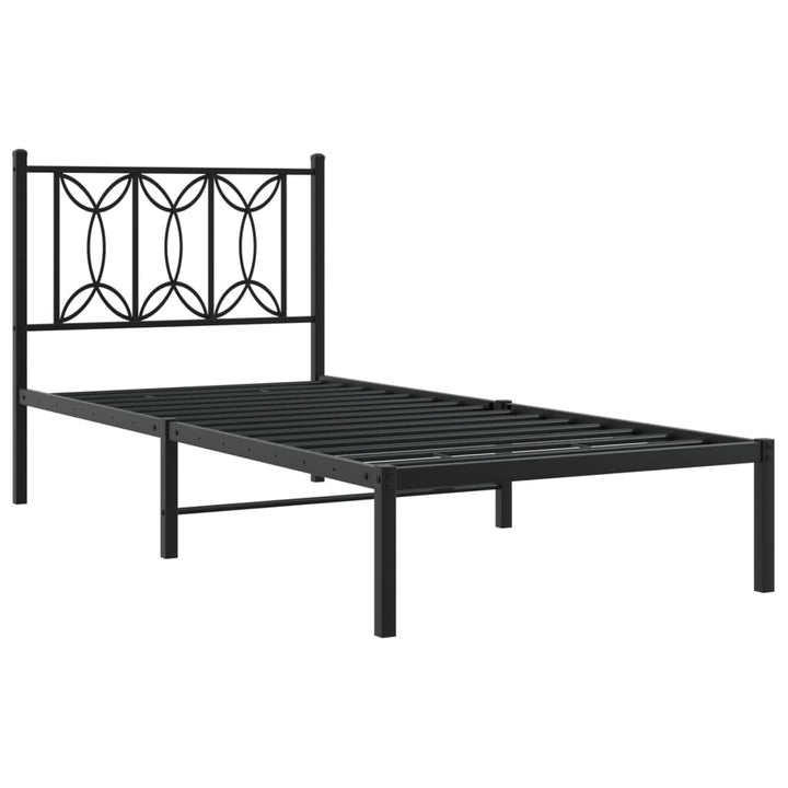 sengeramme med sengegavl 75x190 cm metal sort