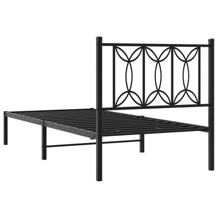 sengeramme med sengegavl 75x190 cm metal sort