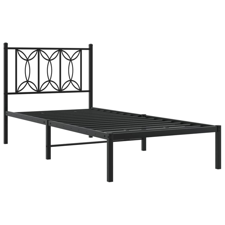sengeramme med sengegavl 80x200 cm metal sort