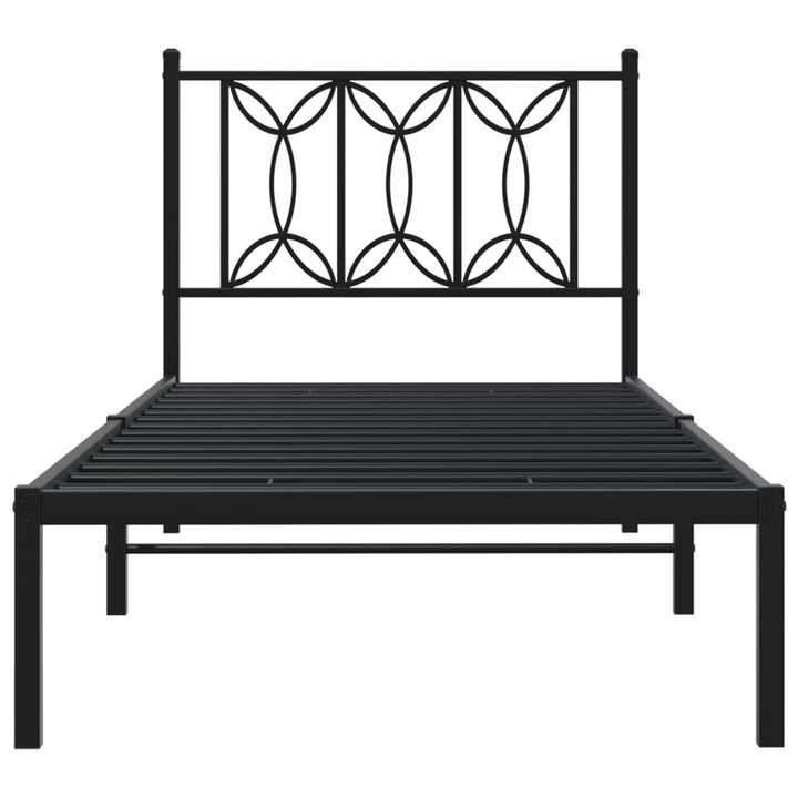 sengeramme med sengegavl 80x200 cm metal sort