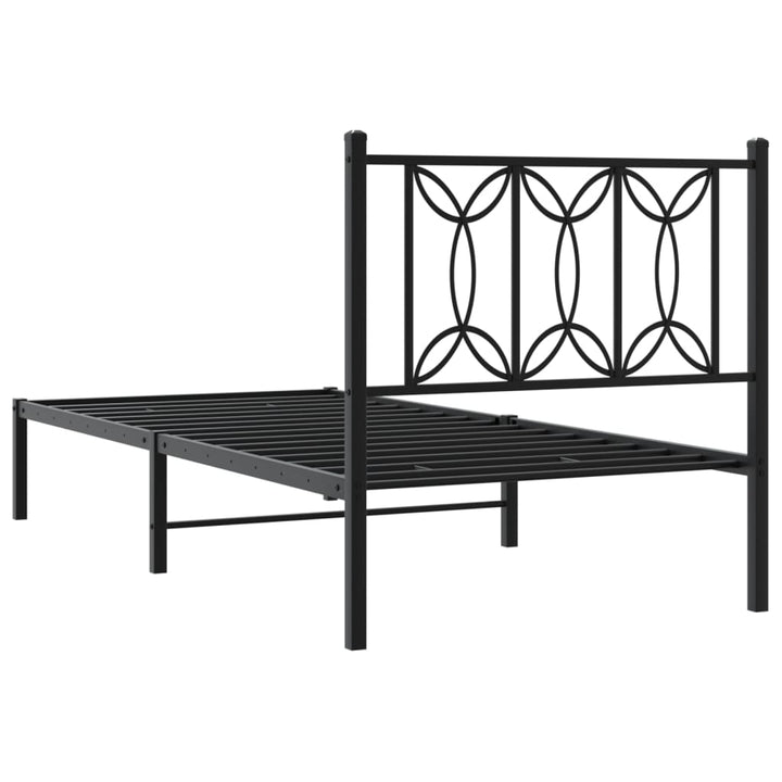 sengeramme med sengegavl 80x200 cm metal sort