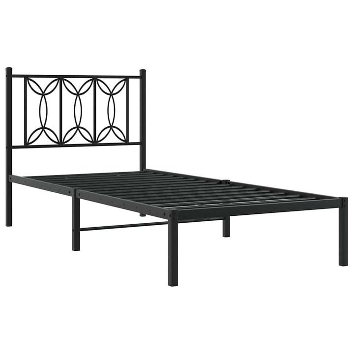 sengeramme med sengegavl 90x190 cm metal sort