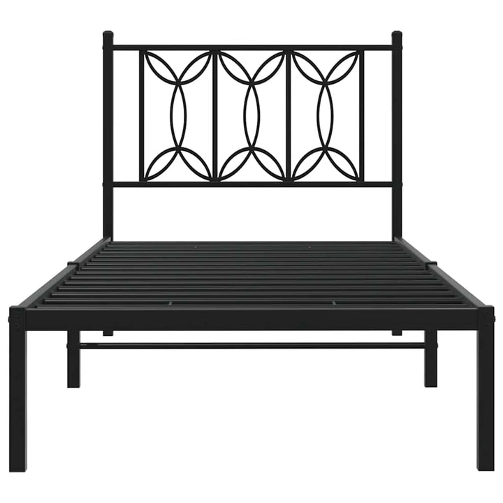 sengeramme med sengegavl 90x190 cm metal sort