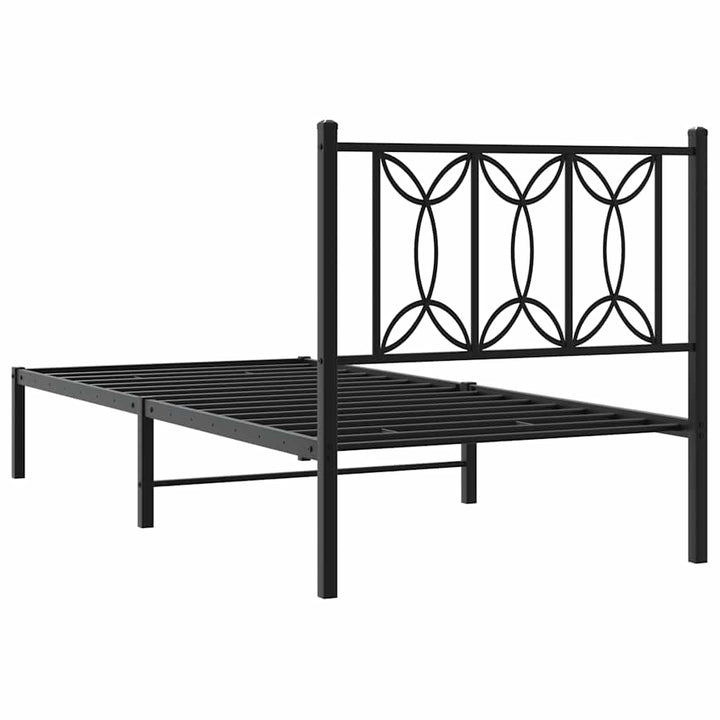 sengeramme med sengegavl 90x190 cm metal sort
