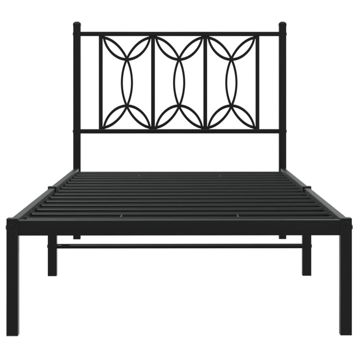 sengeramme med sengegavl 90x200 cm metal sort