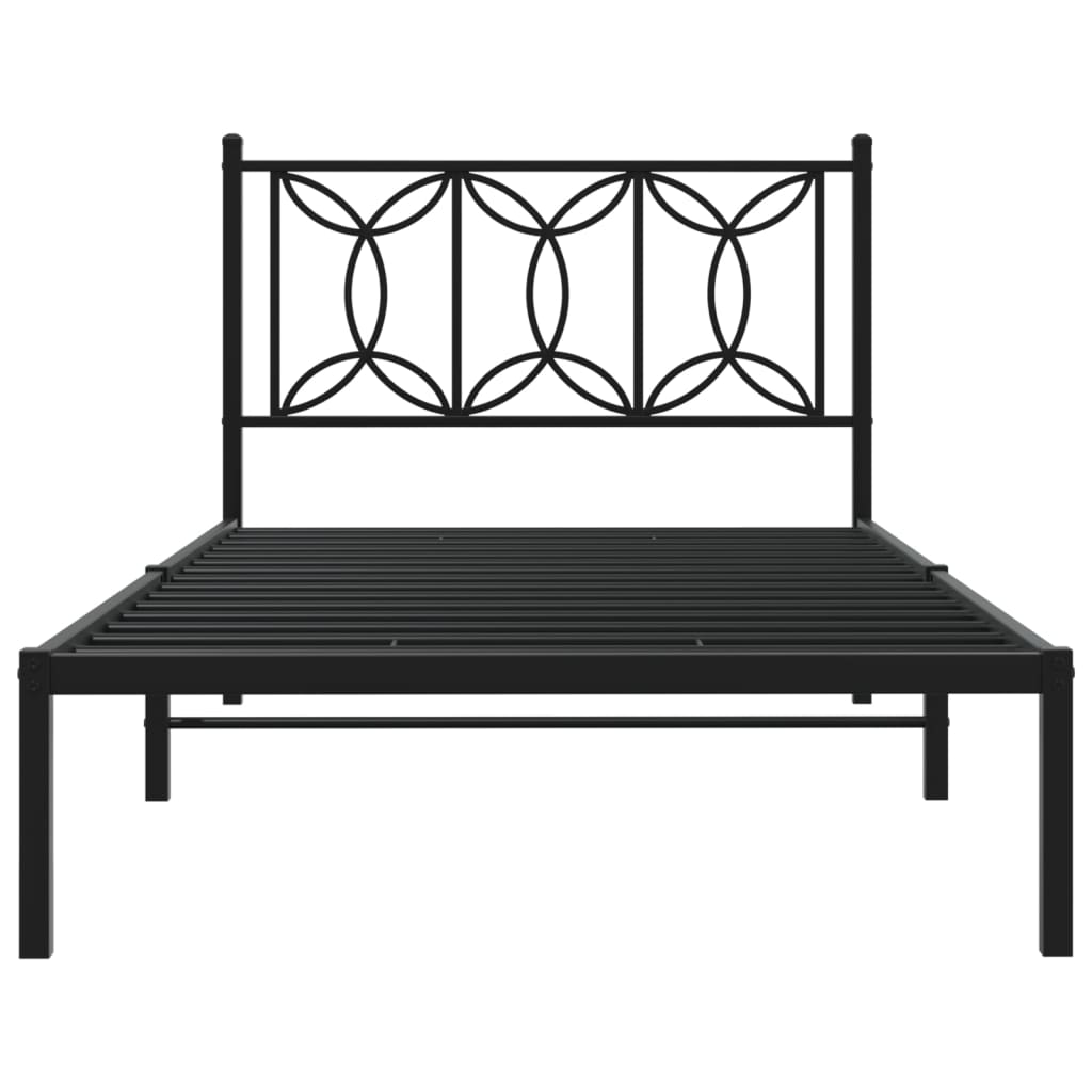 sengeramme med sengegavl 100x190 cm metal sort