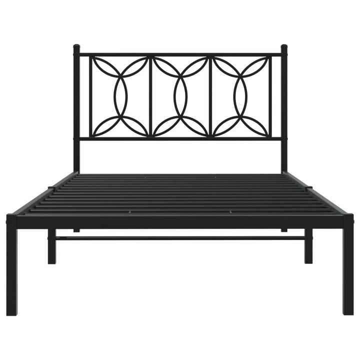 sengeramme med sengegavl 100x190 cm metal sort