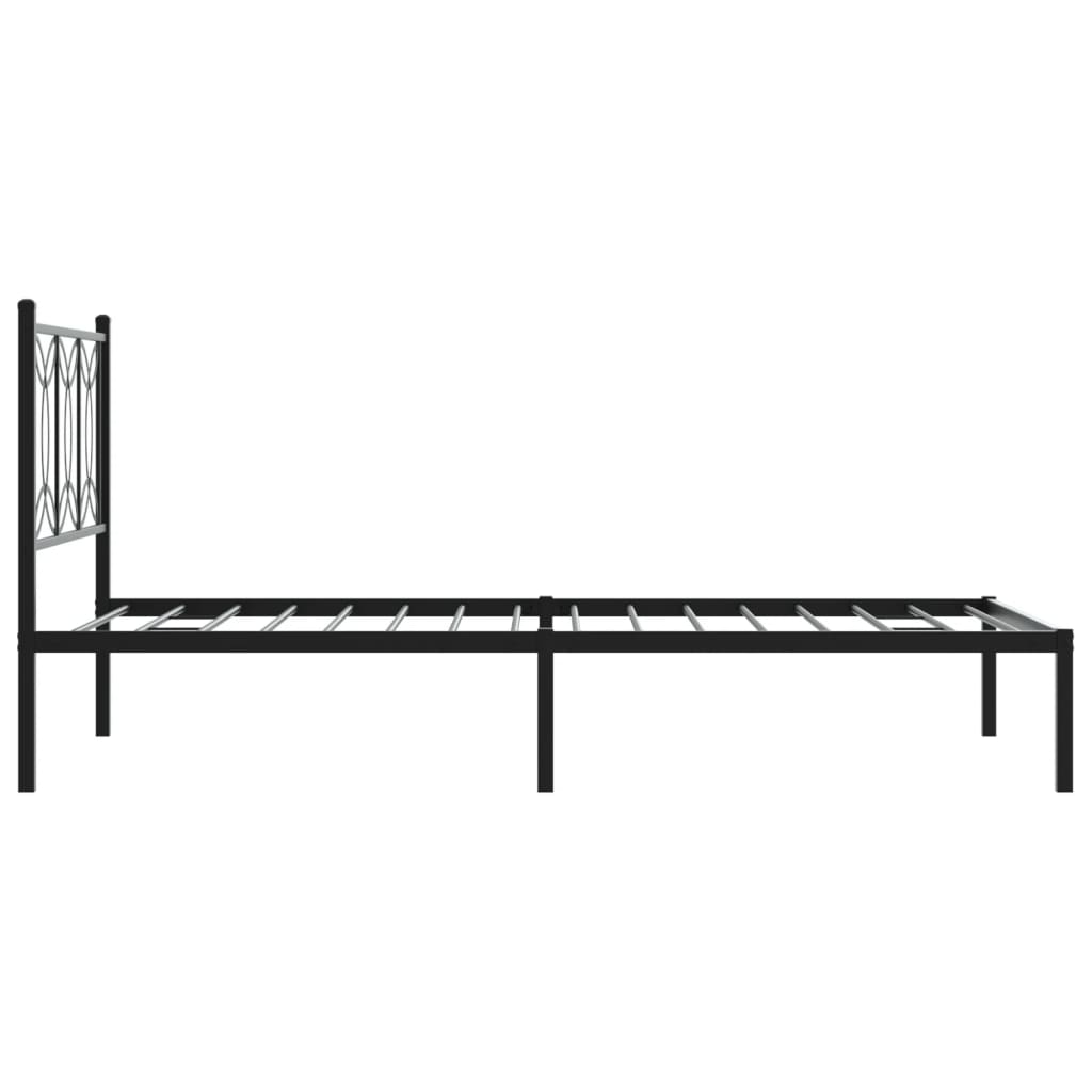 sengeramme med sengegavl 100x190 cm metal sort