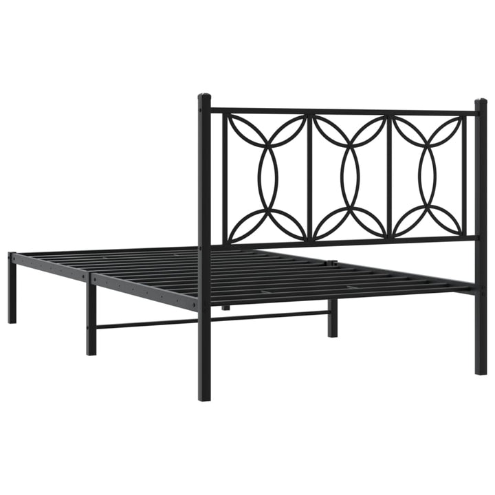 sengeramme med sengegavl 100x190 cm metal sort