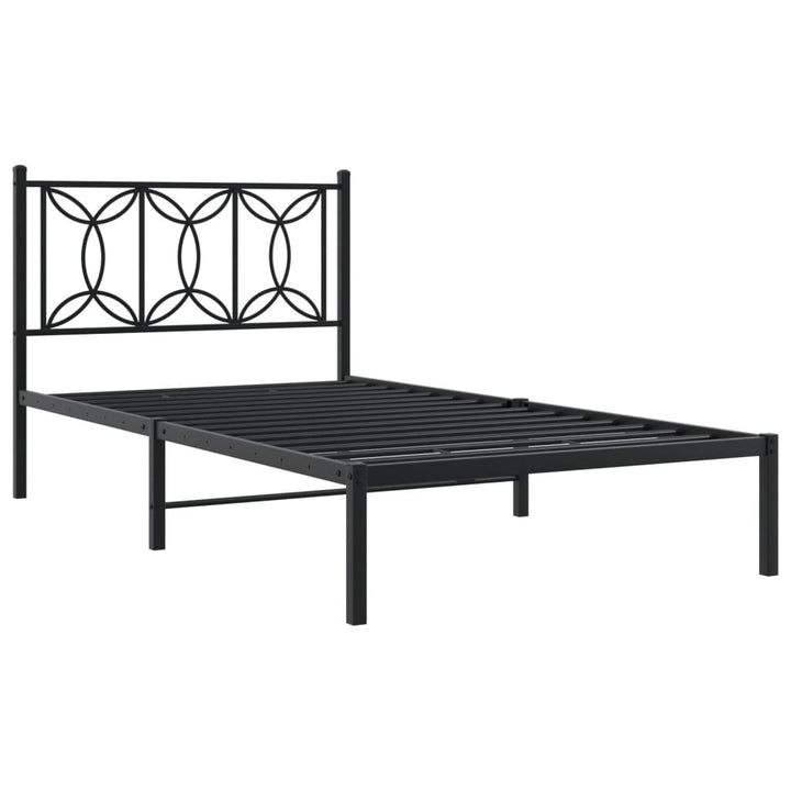 sengeramme med sengegavl 100x200 cm metal sort