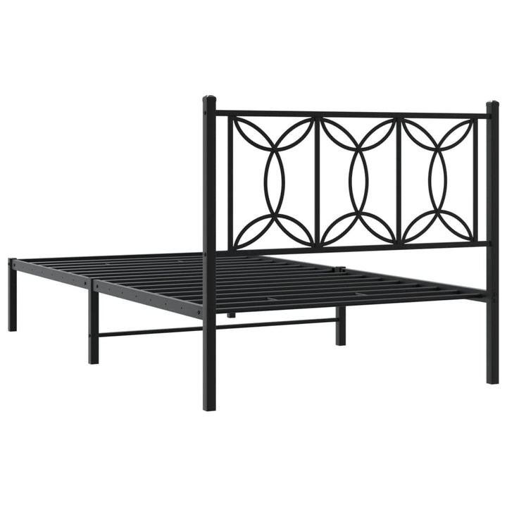 sengeramme med sengegavl 100x200 cm metal sort