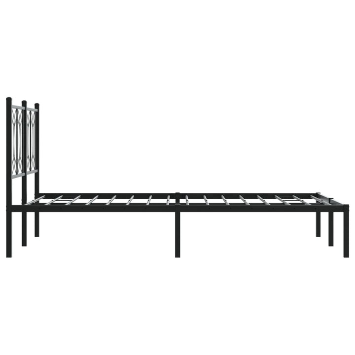 sengeramme med sengegavl 120x190 cm metal sort