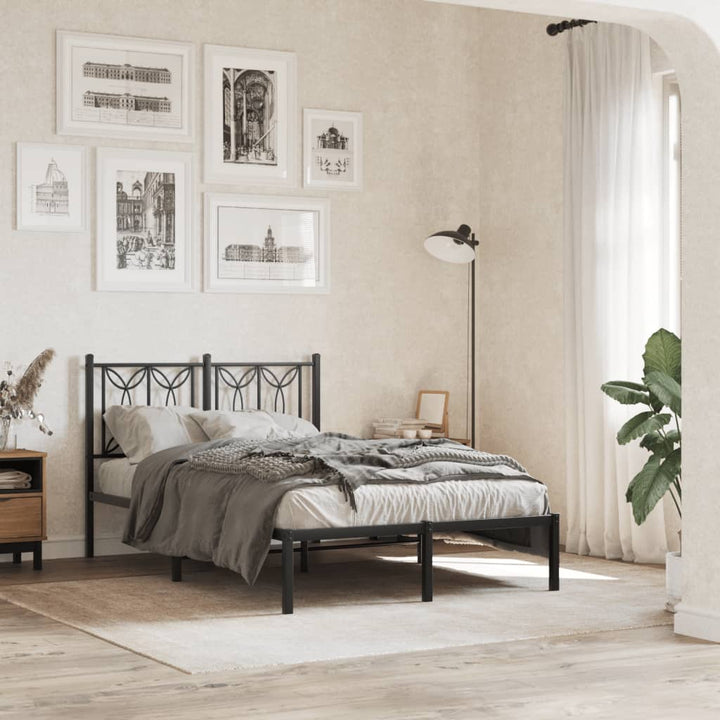 sengeramme med sengegavl 120x190 cm metal sort