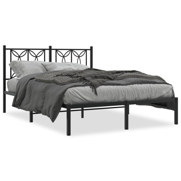 sengeramme med sengegavl 135x190 cm metal sort