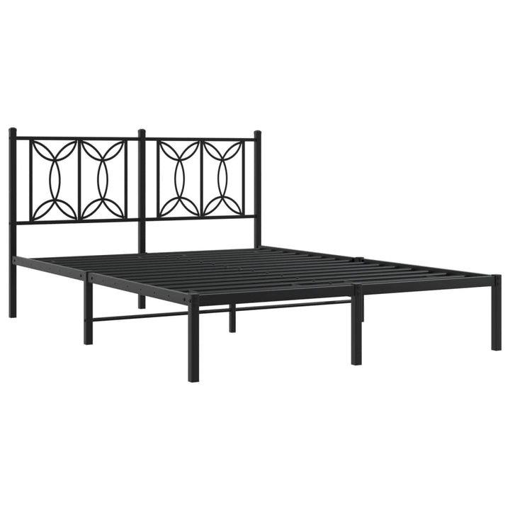 sengeramme med sengegavl 135x190 cm metal sort