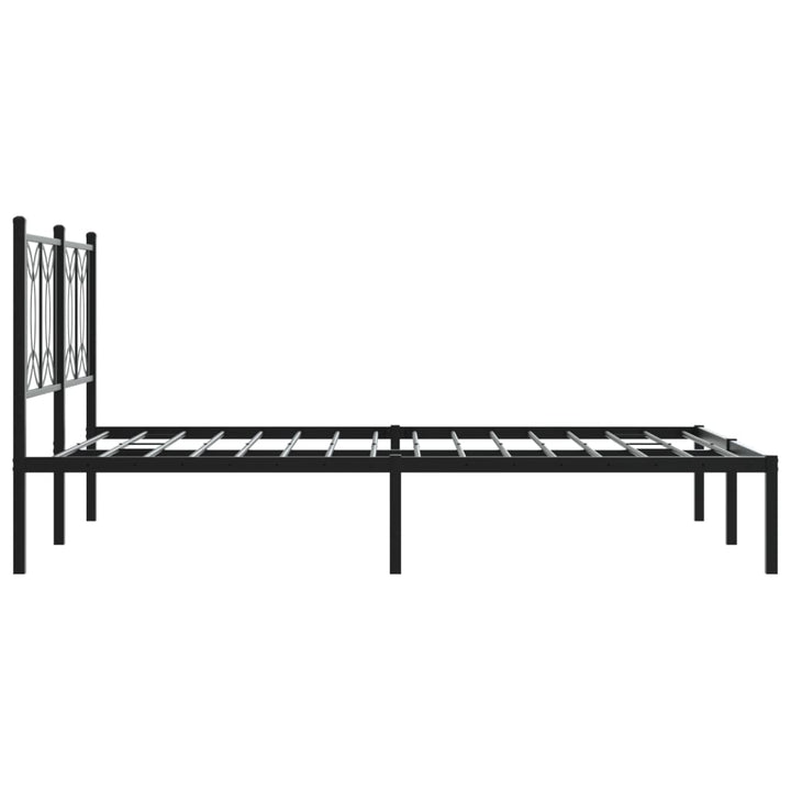 sengeramme med sengegavl 135x190 cm metal sort