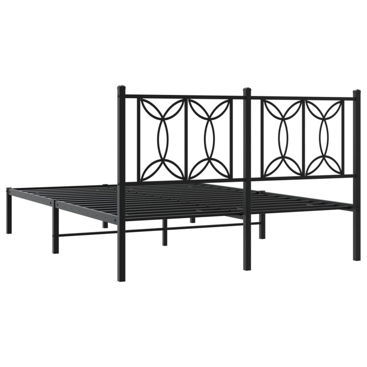 sengeramme med sengegavl 135x190 cm metal sort