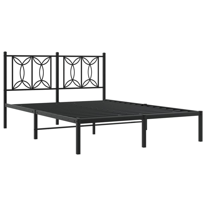 sengeramme med sengegavl 140x190 cm metal sort