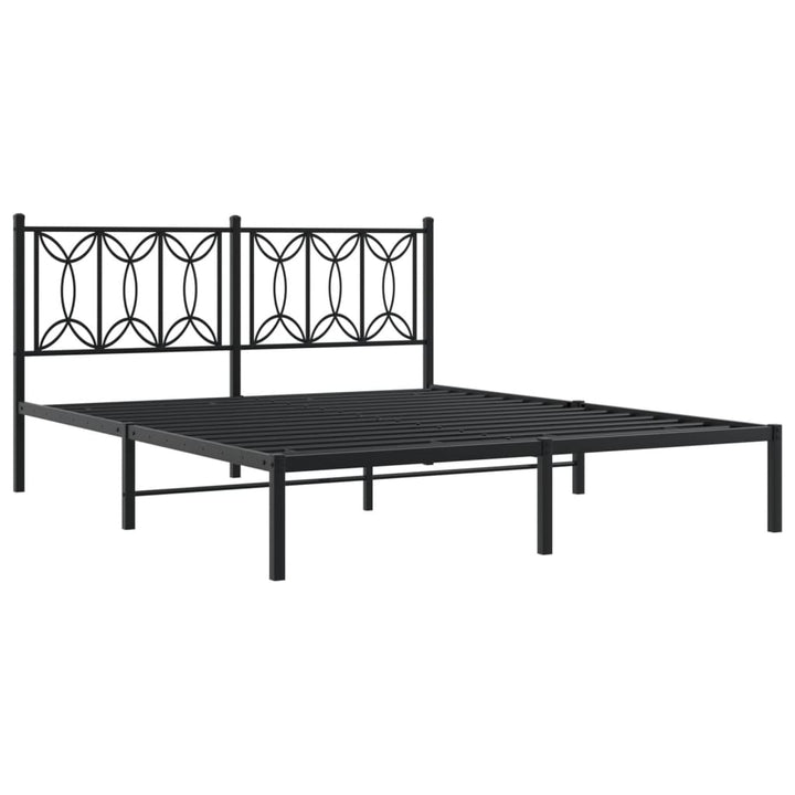 sengeramme med sengegavl 150x200 cm metal sort