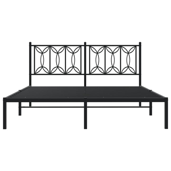 sengeramme med sengegavl 150x200 cm metal sort