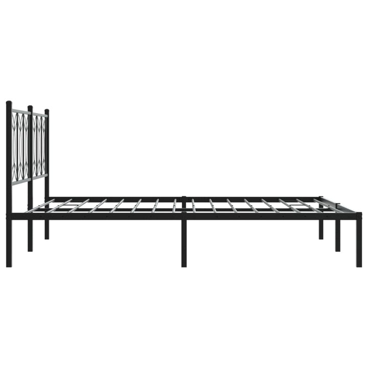 sengeramme med sengegavl 150x200 cm metal sort