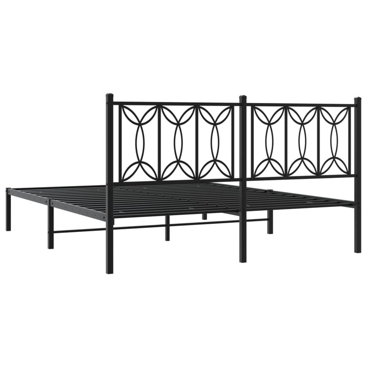 sengeramme med sengegavl 150x200 cm metal sort