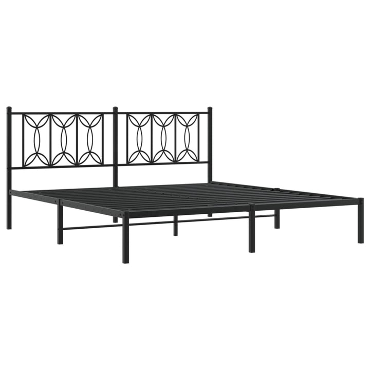 sengeramme med sengegavl 180x200 cm metal sort