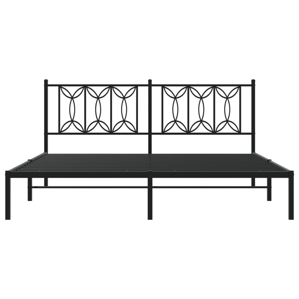 sengeramme med sengegavl 180x200 cm metal sort