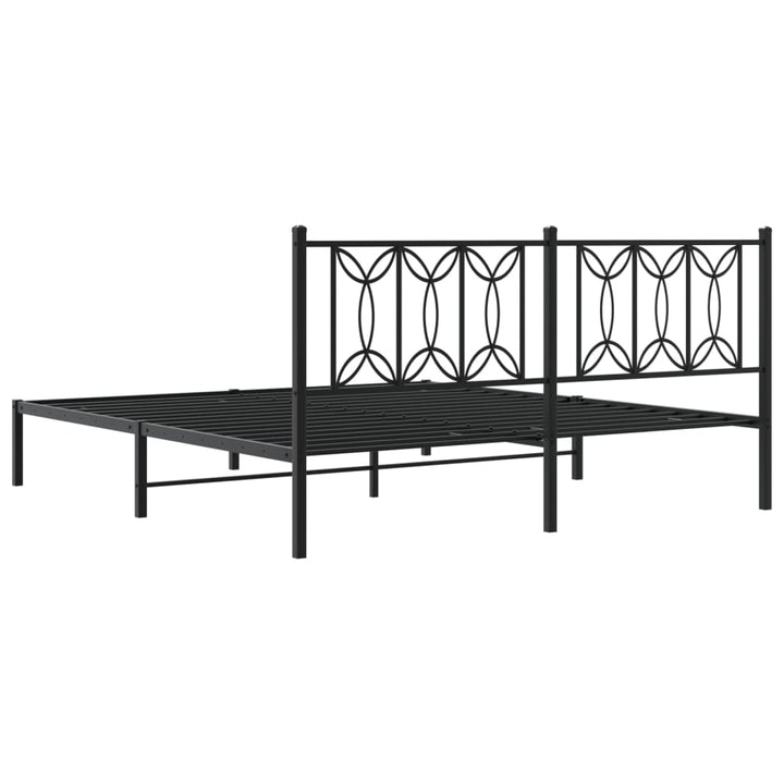 sengeramme med sengegavl 180x200 cm metal sort