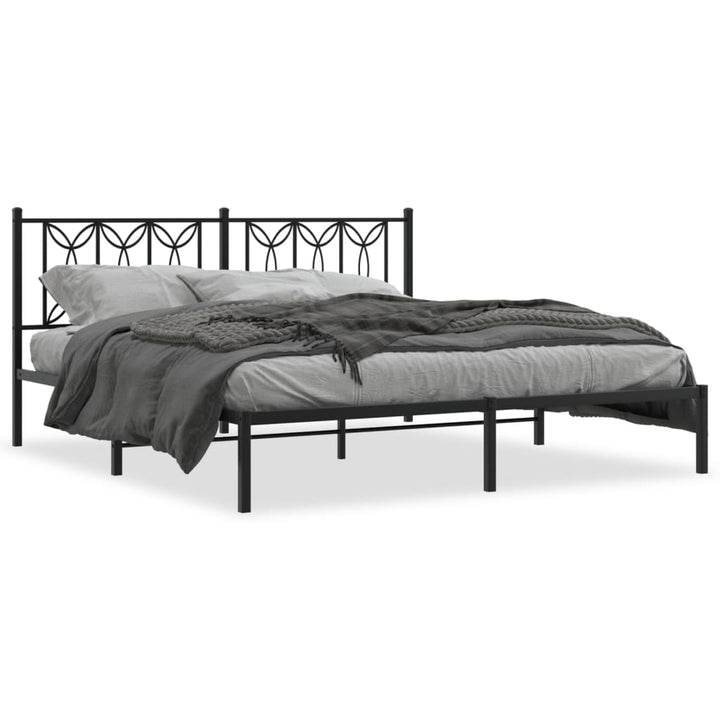 sengeramme med sengegavl 183x213 cm metal sort