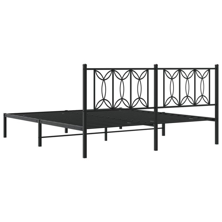 sengeramme med sengegavl 183x213 cm metal sort